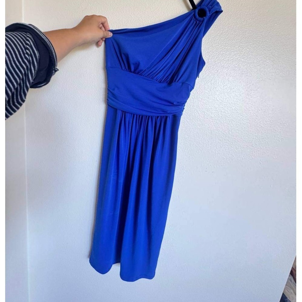 Maggy London Cobalt Blue One Shoulder Cocktail Dress 4 Boho Wedding Resortwear